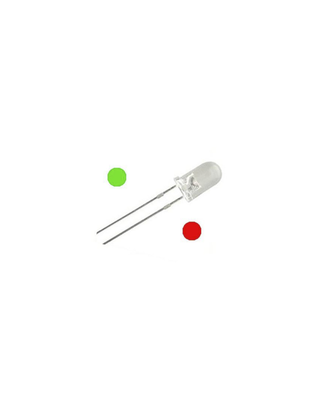 Diodo LED Bicolor 3mm, Rojo-Verde (10uds)