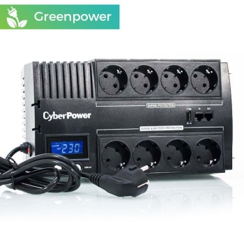 CyberPower BR700ELCD 700VA/420W, 8 Steckdosen + LCD + USB CHARGE + GREENPOWER UPS Power System