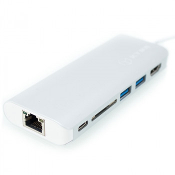  IB-DK4034-CPD Adaptador Portátil de USB Type-C a HDMI, USB, SD, Type-C, LAN