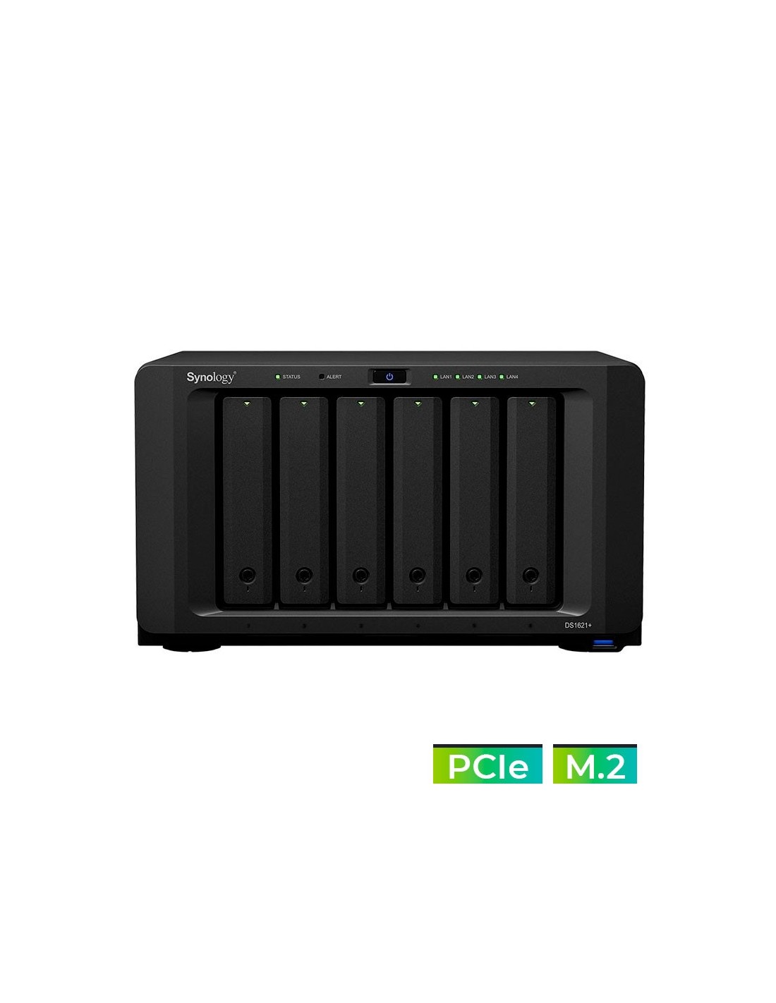 Servidor  DS1621+ NAS 6 bahías (M.2 NVMe x2) - AMD Ryzen V1500B 4 núcleos 2.2GHz, 4GB DDR4 (max 32GB)