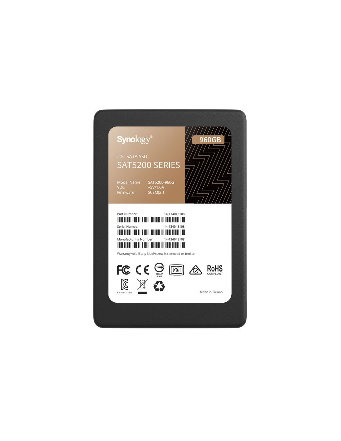 Disco duro  SAT5210-960G SSD Synology SAT5000 SSD 2.5 960GB 530MB/s