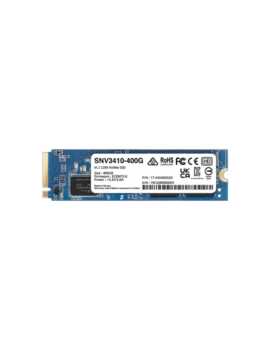 Disco duro  SNV3410-400G SSD Synology SNV3410 NVMe M.2 (2280) 400GB 3100MB/s