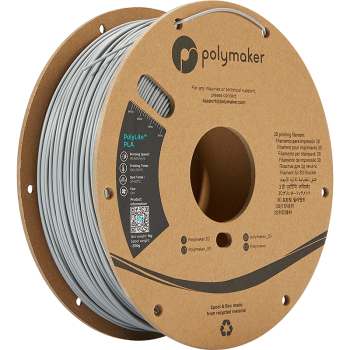 Polymaker PolyLite PLA : 3D-printfilament : 1,75 mm (1 kg) : Grå