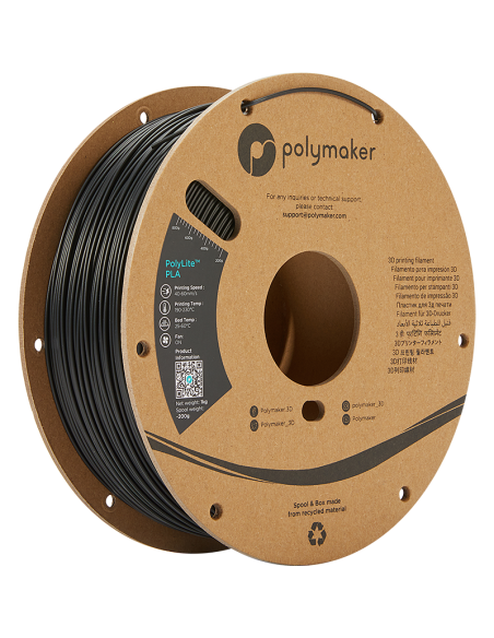 Polymaker PolyLite PLA | Filamento para impresión 3D | 1,75 mm (1Kg) | Negro Galaxia