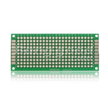 Perforierte PCB-Platte 3x7cm, doppelseitig, 2 Stück.