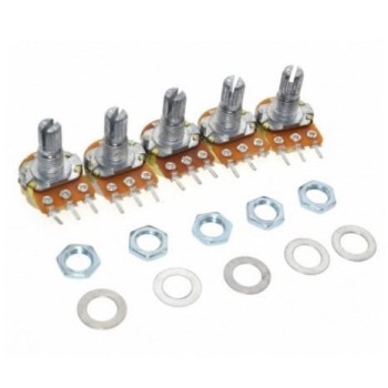 Potentiomètre linéaire 1 Mohm, 5 pcs.