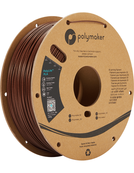 Polymaker PolyLite PLA | Filamento para impresión 3D | 1,75 mm (1Kg) | Rojo Oscuro Galaxia