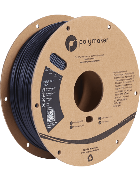 Polymaker PolyLite PLA | Filamento para impresión 3D | 1,75 mm (1Kg) | Azul Oscuro Brillante