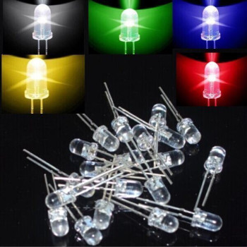 Diodo LED de 5mm, 5 colores, 10 de cada color, 50 uds