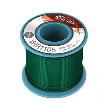 Cable rígido AWG24, hilo de 0,5mm, 25mts Verde