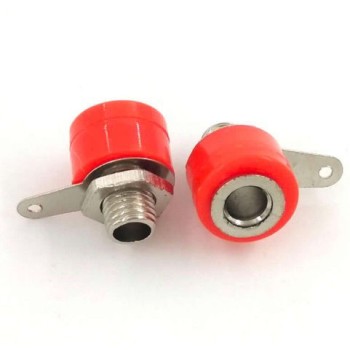 Bananenstecker, weiblich, 4mm, 4 Stück rot