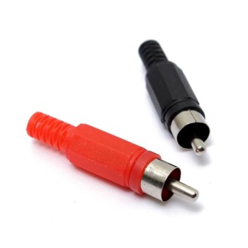 Conector RCA macho, 1 vermelho e 1 preto