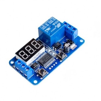 12V timer med relæ og display