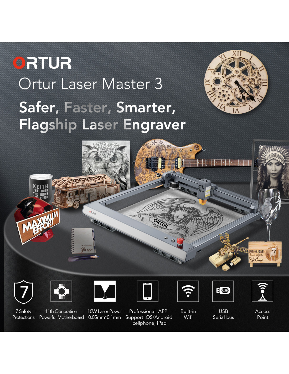 Ortur Laser Master 3 - Máquina de grabado y corte láser - 10W