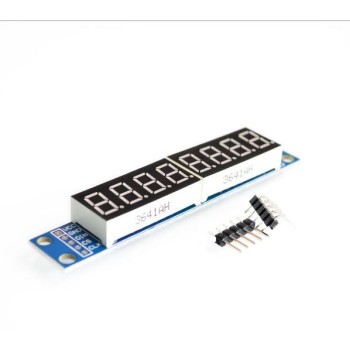 7-segment, 8-cifret display, med decimaltegn