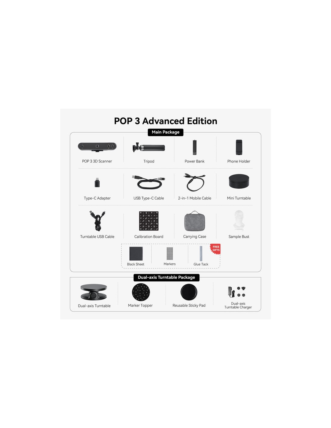 Revopoint POP 3 | Erweitertes Paket | 3D-Scanner