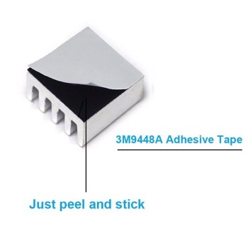 Aluminum heatsink 8x8x5mm with thermal adhesive, 4 pcs.