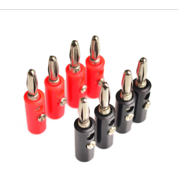 Banana plug, 4mm jack, 4 red and 4 black pcs.