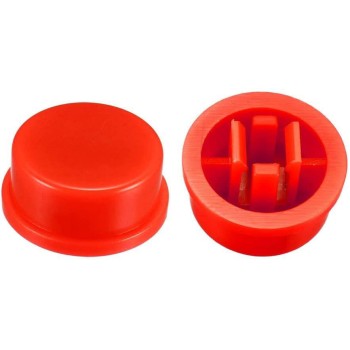 Tampa para interrutor , 12x12x7.3mm, 5 pcs, Vermelho