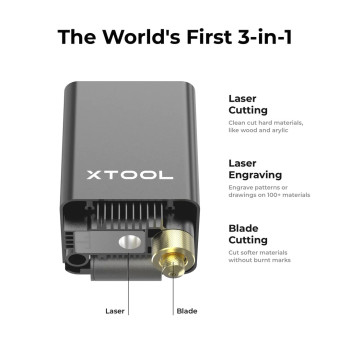 xTool M1 10W - Machine de découpe hybride de bureau avec laser et couteau
