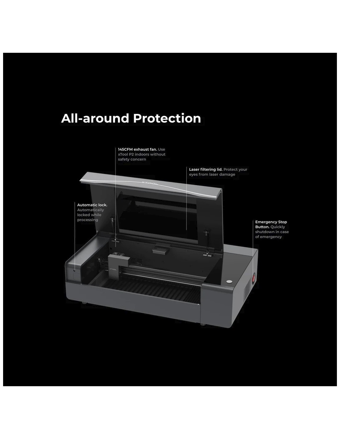 xTool P2 55W - Découpeur laser de bureau CO2