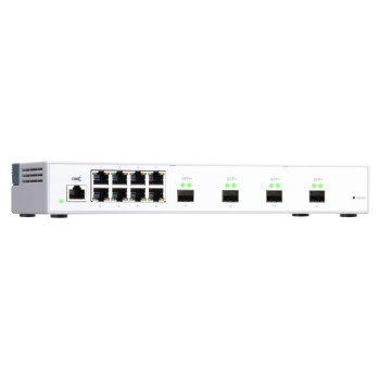 Switch  es  QSW-M408S Switch 10GbE - 12 puertos (8 RJ45, 4 SFP+), agregación de puertos 802.3ad