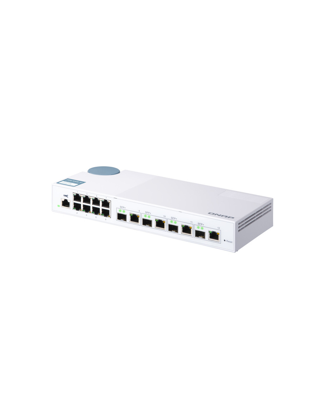  QSW-M408-4C Switch 10GbE - 12 puertos (8 RJ45, 4 combo SFP+ RJ45), agregación de puertos 802.3ad