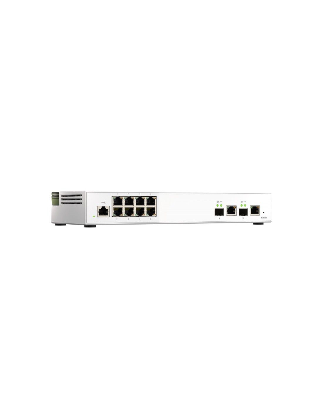  QSW-M2108-2C Switch 10GbE - 10 puertos (8 RJ45, 2 combo SFP+ RJ45), agregación de puertos 802.3ad