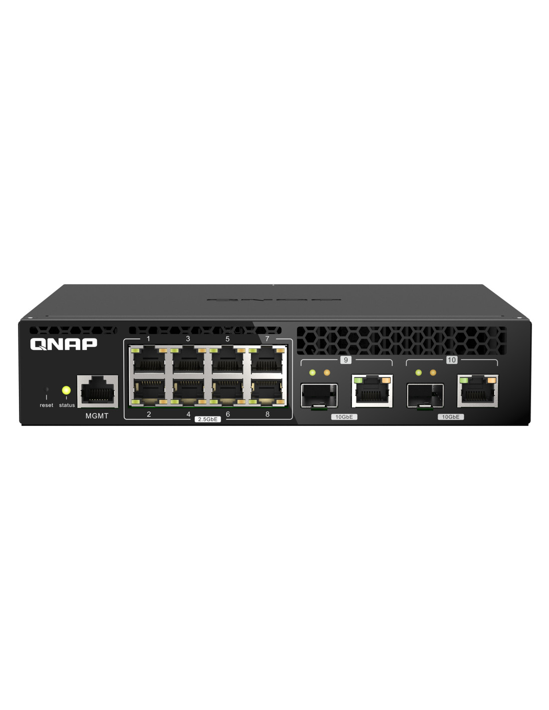 QSW-M2108R-2C Switch 10GbE - 10 puertos (8 RJ45, 2 RJ45 SFP+), agregación de puertos 802.3ad