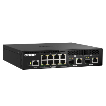  QSW-M2108R-2C Switch 10GbE - 10 puertos (8 RJ45, 2 RJ45 SFP+), agregación de puertos 802.3ad