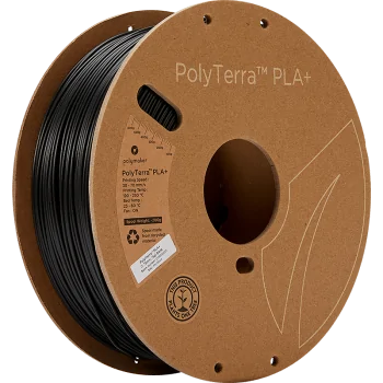 Polymaker PolyTerra PLA + | 3D-Druck Filament | 1,75 mm (1Kg) | Schwarz