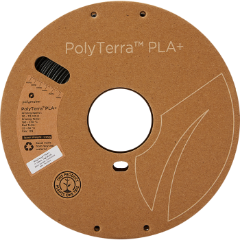 Polymaker PolyTerra PLA + | 3D-Druck Filament | 1,75 mm (1Kg) | Schwarz