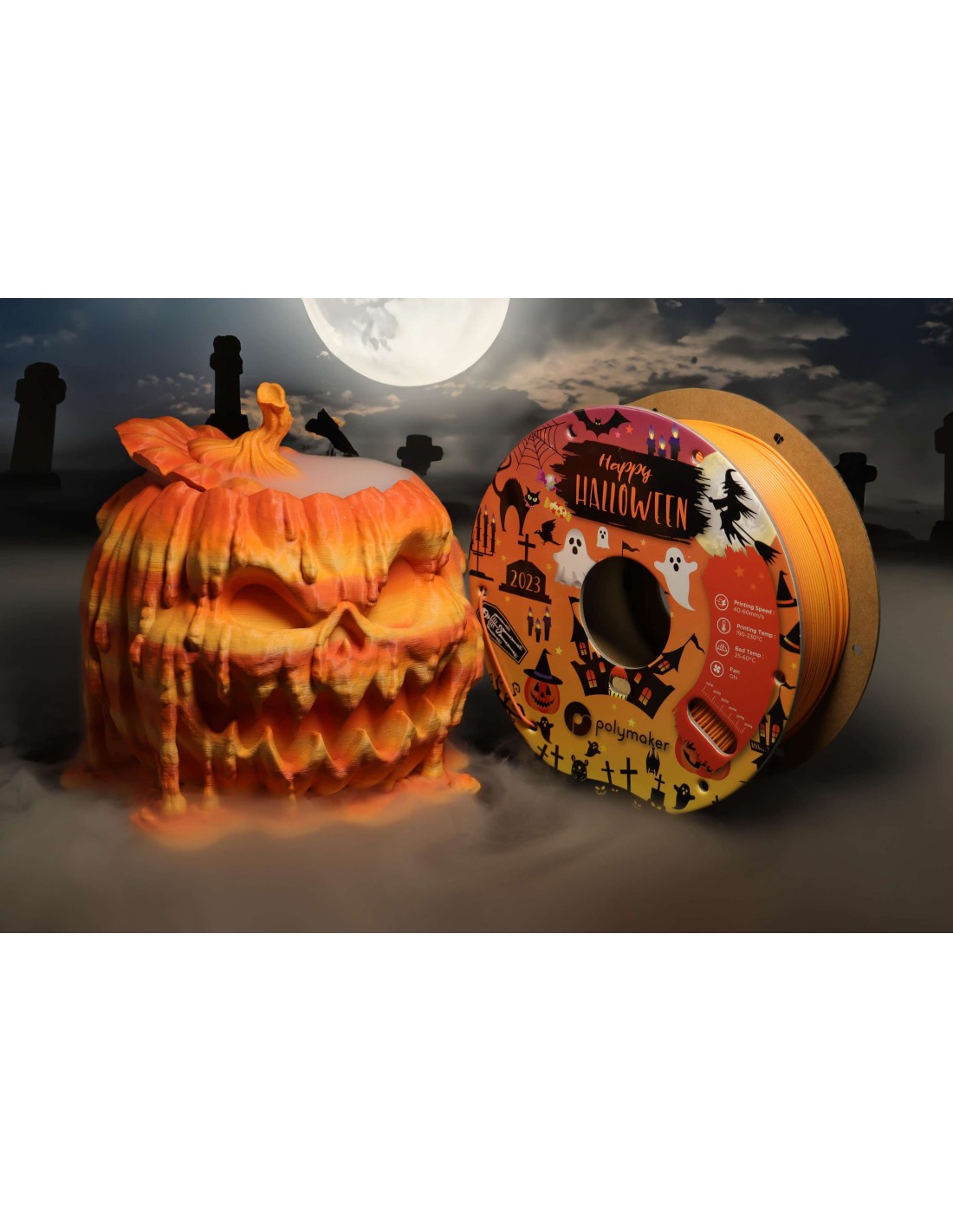 Polymaker Halloween Pack - 3 x 1kg PLA | Filamento para impressão 3D | 1,75 mm (x3 1Kg) | Diversos