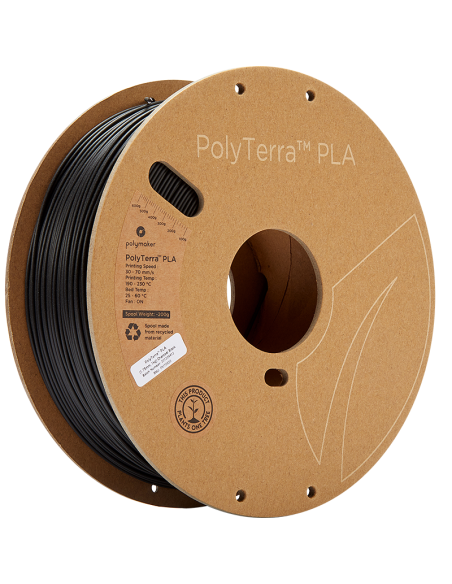 Polymaker PolyTerra PLA | Filamento para impressão 3D | 2,85 mm (1Kg) | Preto