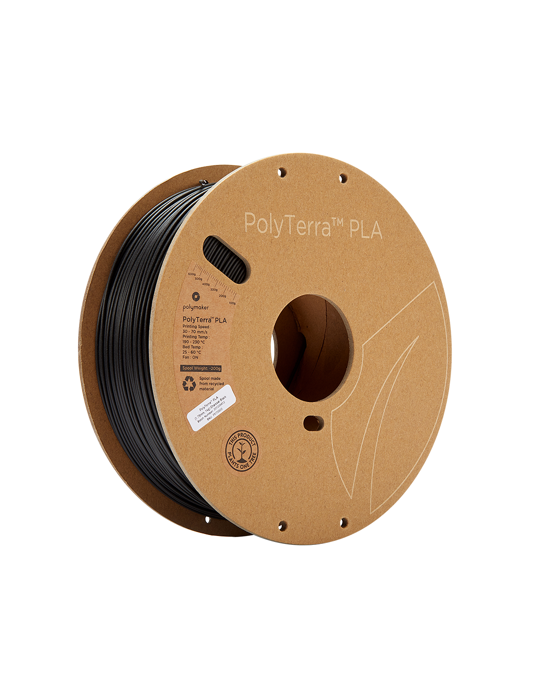 Polymaker PolyTerra PLA | 3D Druck Filament | 2,85 mm (1Kg) | Schwarz