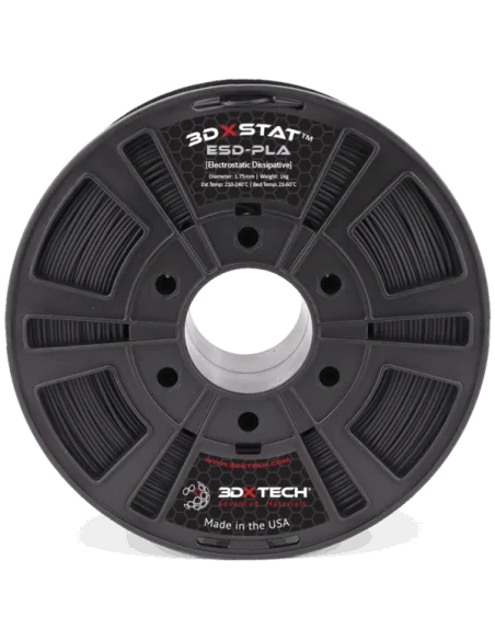 3DXTech STAT™ ESD-PLA | Filamento para impressão 3D | 1,75 mm (0,75Kg) | Preto