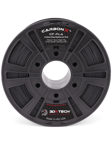 3DXTech CarbonX™ PLA+CF | Filamento para impressão 3D | 1,75 mm (0,75Kg) | Preto