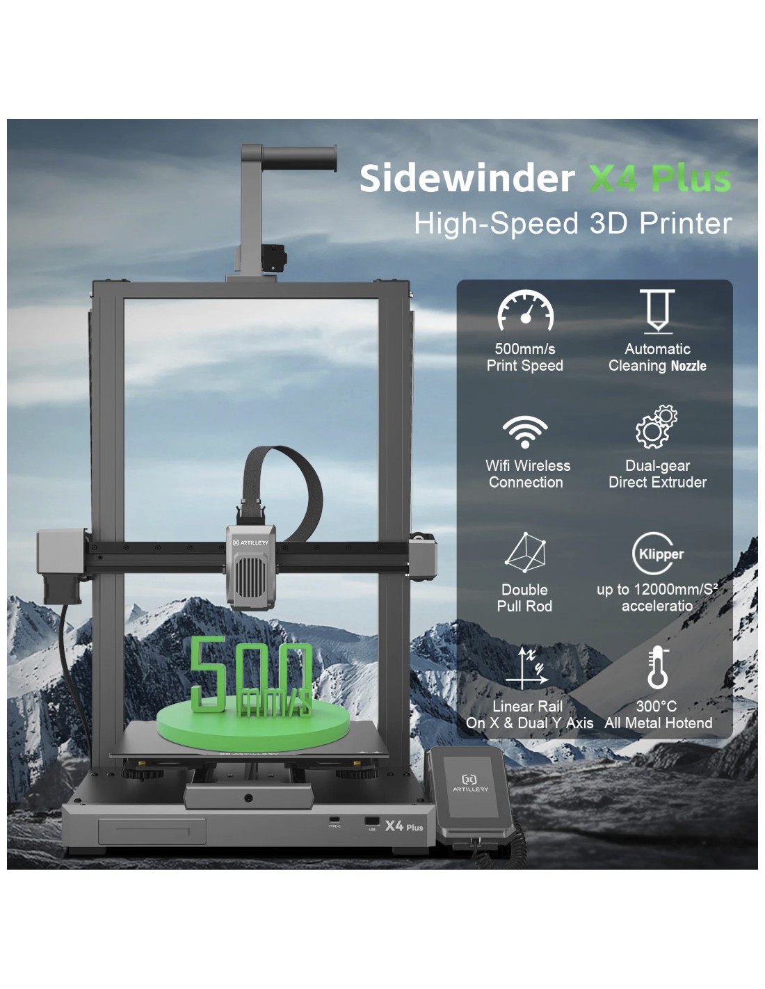 Artillery Sidewinder X4 Plus - 3D-printer