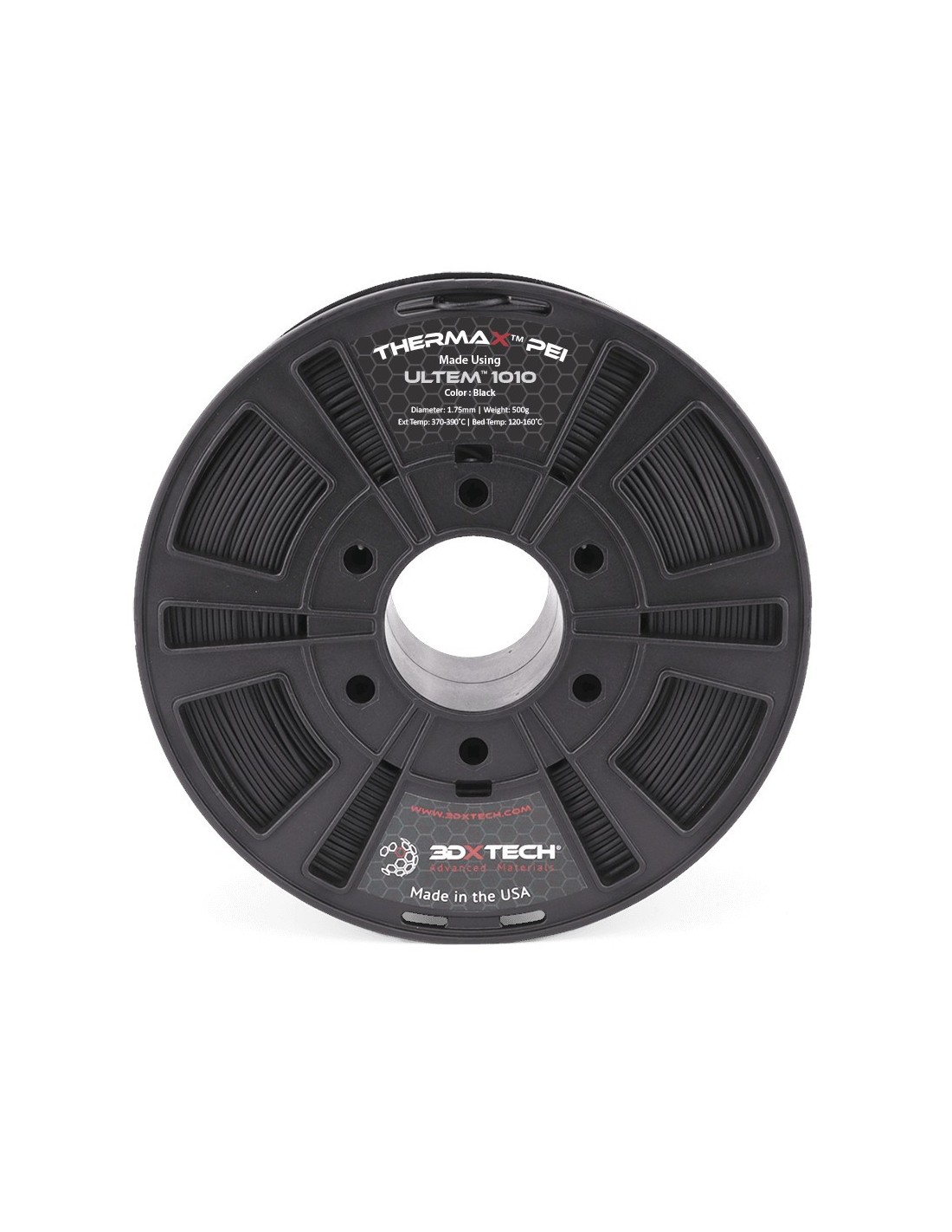 3DXTech ThermaX™ PEI 1010 3D-Druck Filament : 1.75 mm (0.5Kg) : Schwarz