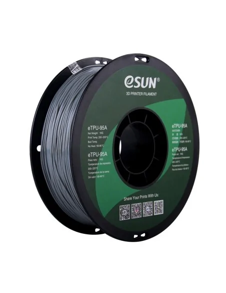 eSun eTPU-95A | Filamento para impressão 3D | 1,75mm (1Kg) | Cinzento