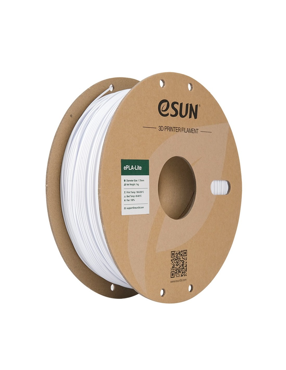 eSun ePLA-Lite | 3D Printing Filament | 1.75 mm (1Kg) | Cool White - White