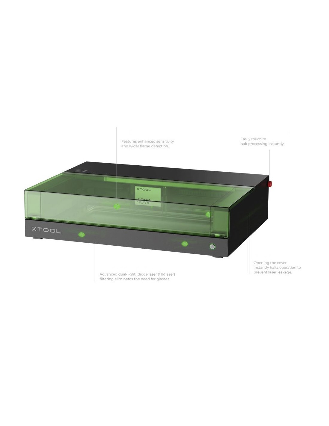 xTool S1 - 40W - Pacchetto base | Macchina per incisione e taglio laser