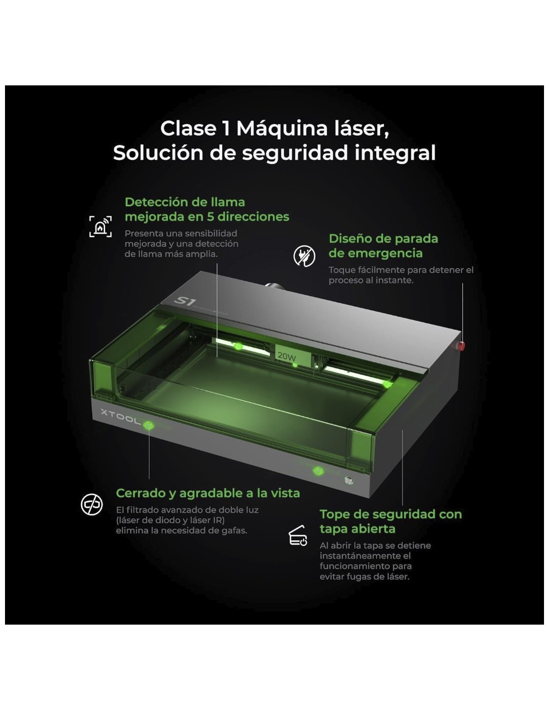 xTool S1 - 20W - Machine de découpe et de gravure laser