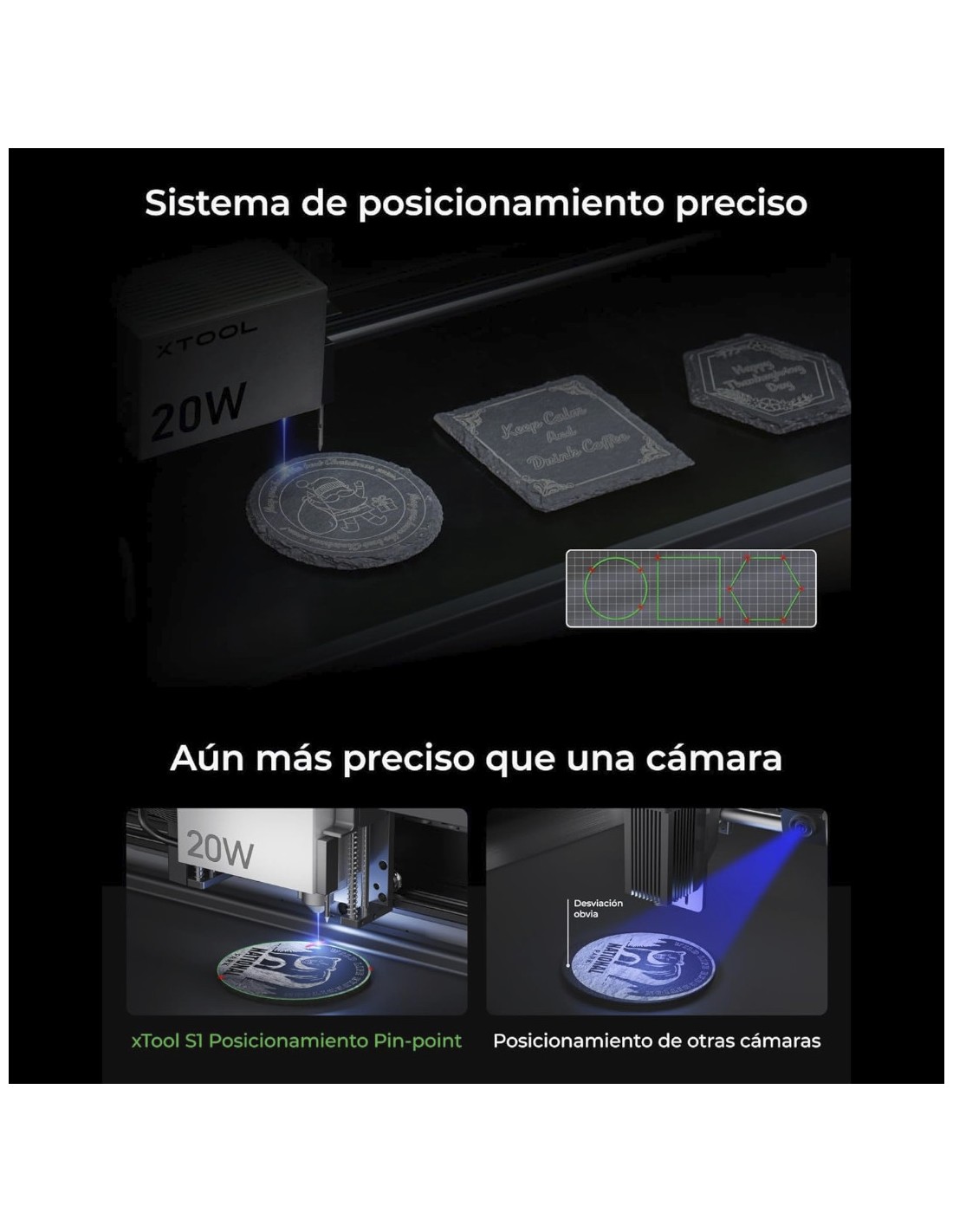 xTool S1 - 20W (Kit Básico) - Máquina de grabado y corte por láser