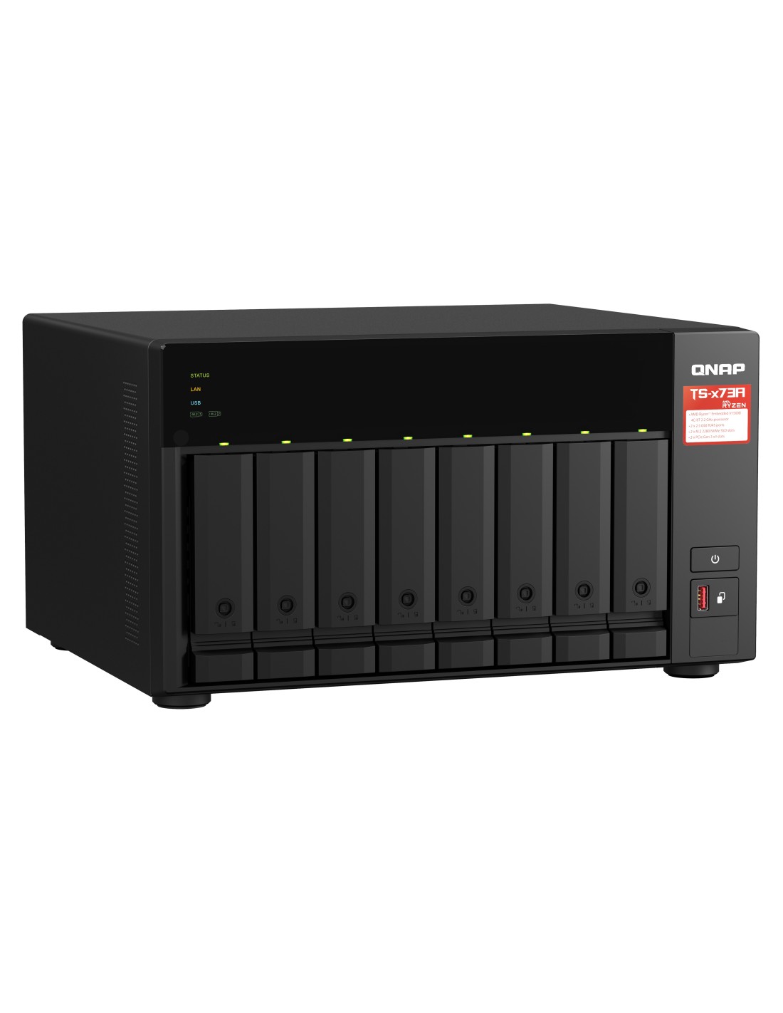  TS-873A-8G NAS 8 Bahías (M.2 SATA x2) - AMD Ryzen V1500B 4 núcleos 2.2GHz, 8GB DDR4 (max 32GB)