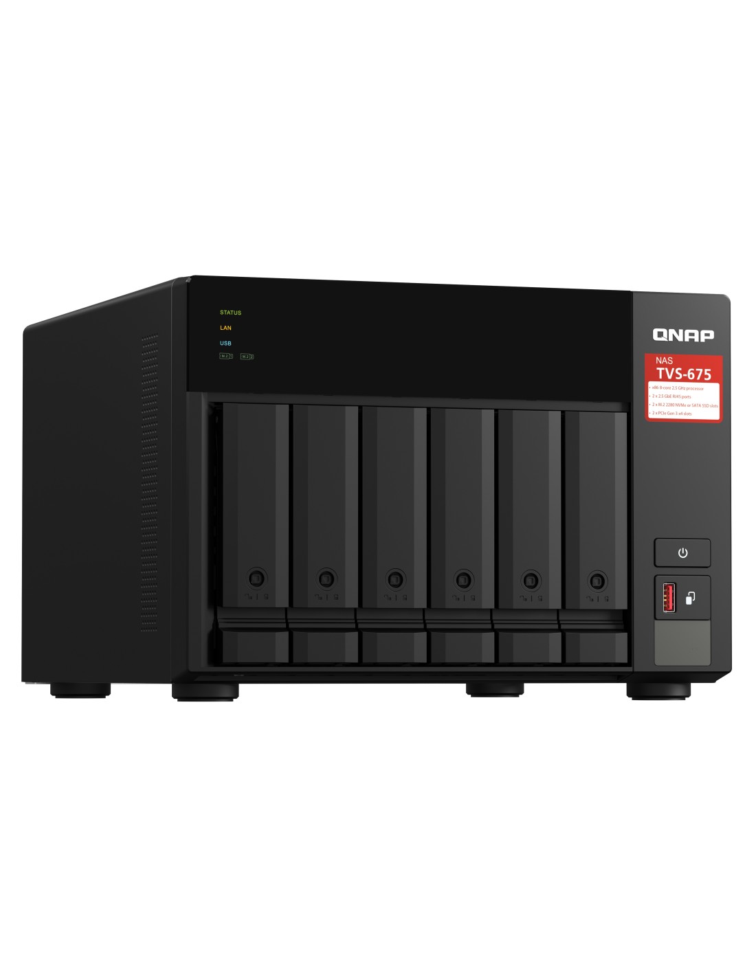 TVS-675-8G NAS 6 Bahías (2x NVMe) - KX-U6580 8 núcleos 2.5GHz 8GB DDR4 (max 32GB)