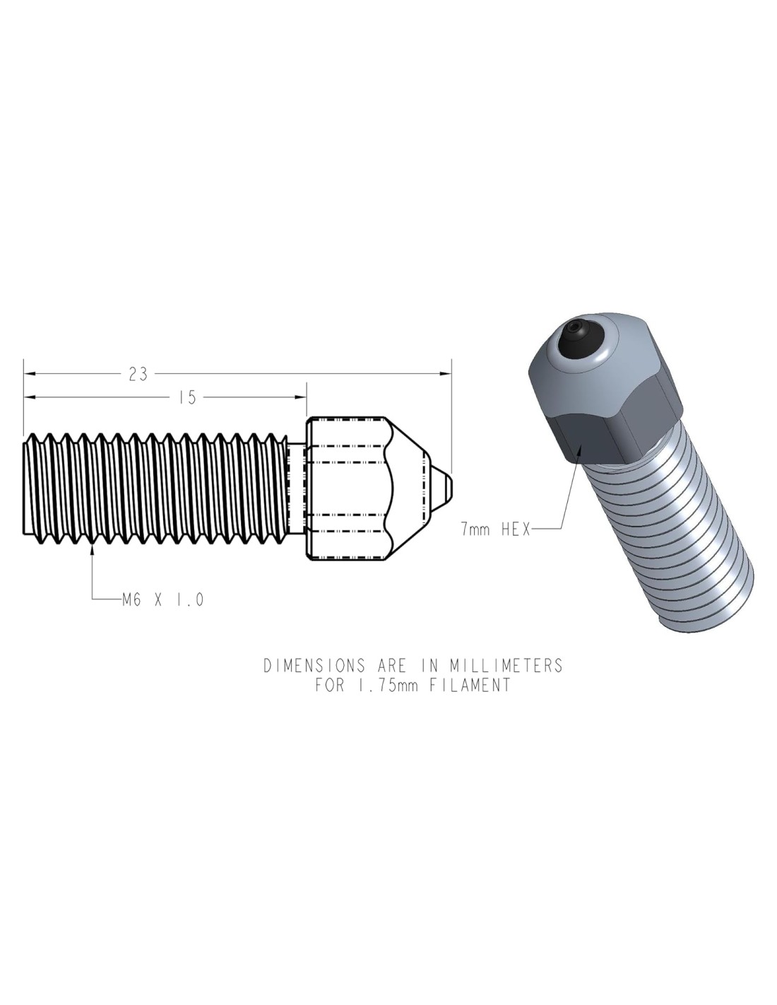 Bico compatível DiamondBack K1 - 0,4 mm