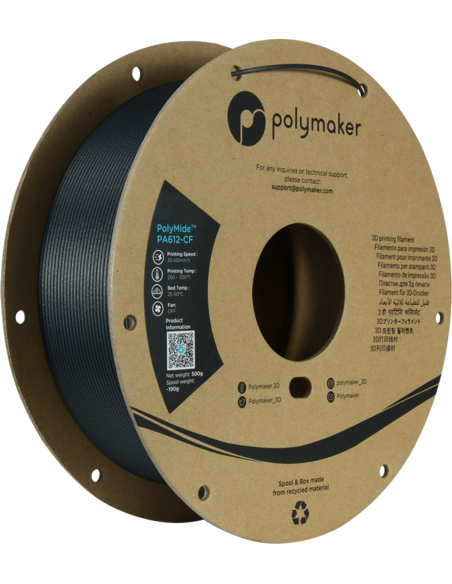 Polymaker PolyMide™ PA612-CF | 3D-printfilament | 1,75 mm (0,5 kg) | Sort