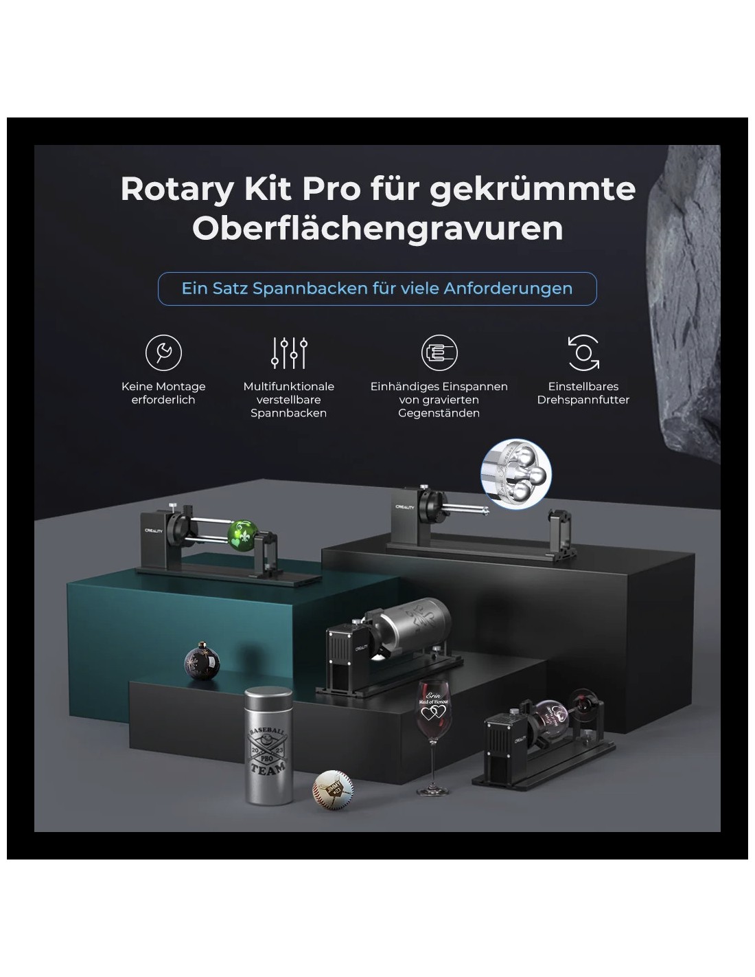 Creality Rotary Kit Pro | 4ème axe rotatif