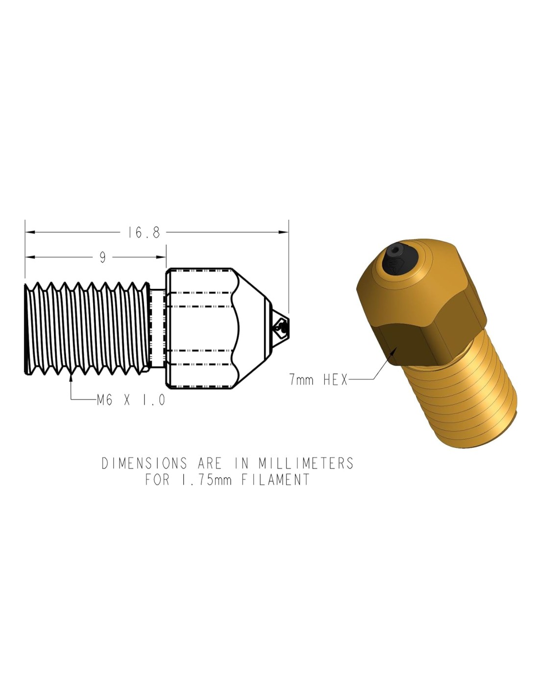 DiamondBack Creality Spider Compatible Nozzle